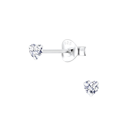 Kinder Ohrringe 3mm Zirkonia aus 925 Silber