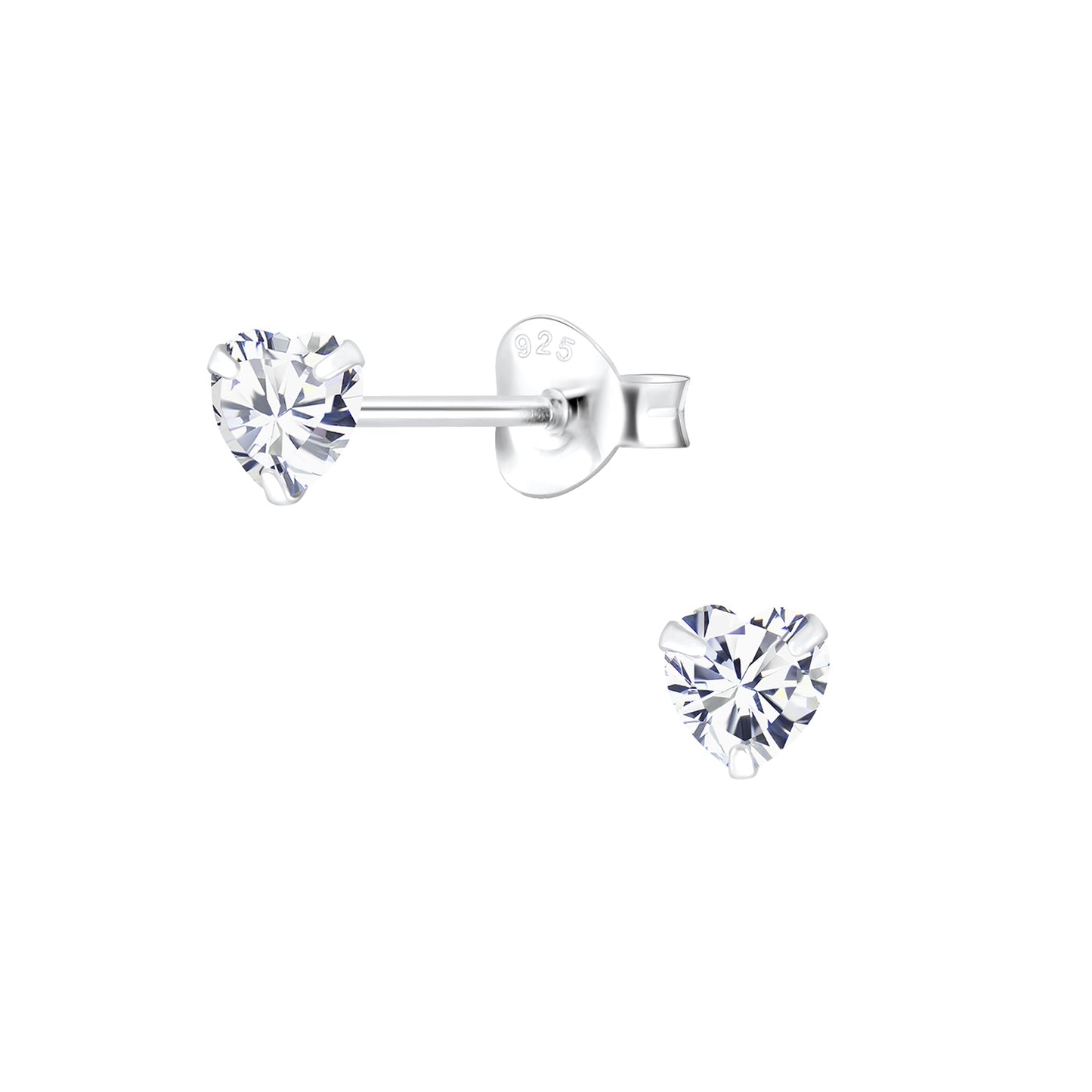 Kinder Ohrringe 4mm Zirkonia aus 925 Silber