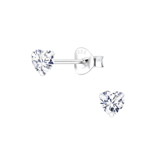 Kinder Ohrringe 4mm Zirkonia aus 925 Silber
