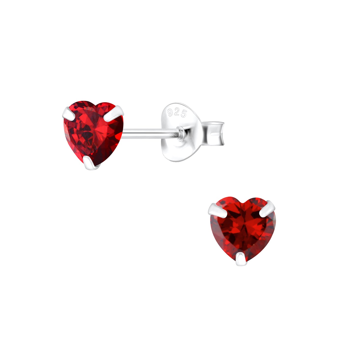 Mädchen Ohrringe 5mm Herz Zirkonia aus 925 Silber