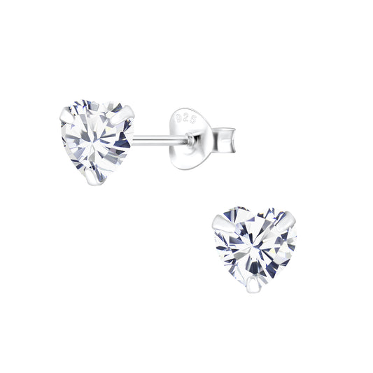Kinder Ohrringe 6mm Zirkonia aus 925 Silber