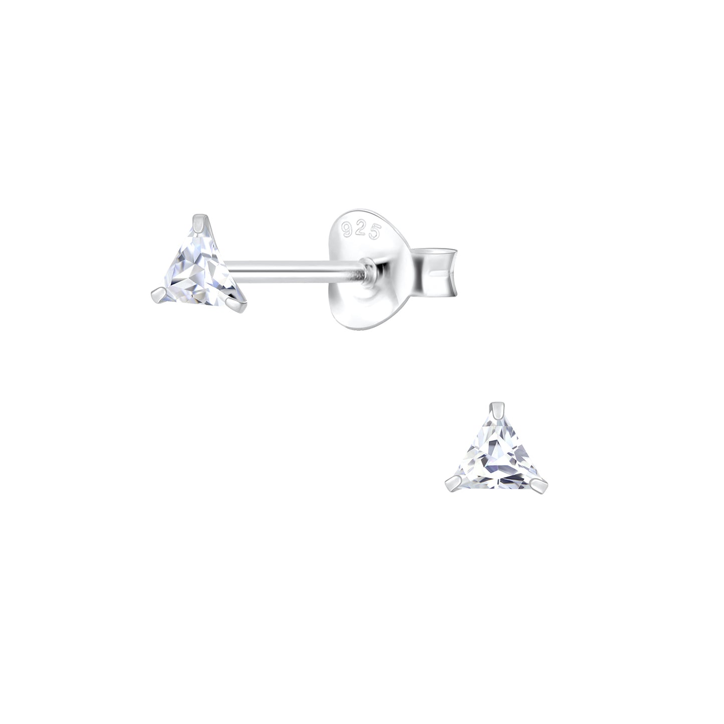 Kinder Ohrringe 3mm Zirkonia aus 925 Silber