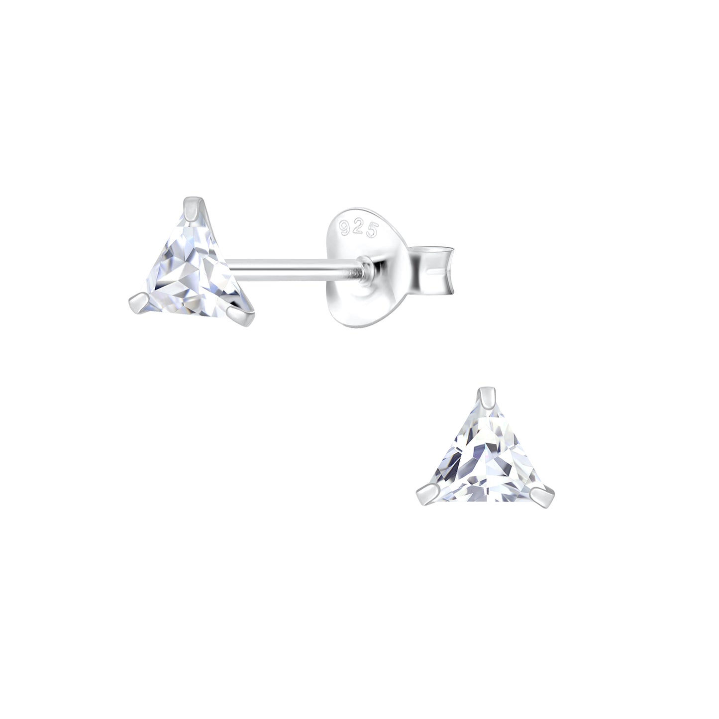 Kinder Ohrringe 4mm Zirkonia aus 925 Silber