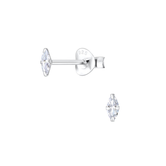Kinder Ohrringe 2x4mm Zirkonia aus 925 Silber