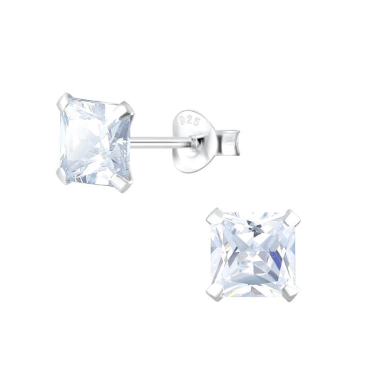 Kinder Ohrringe 6mm Zirkonia aus 925 Silber