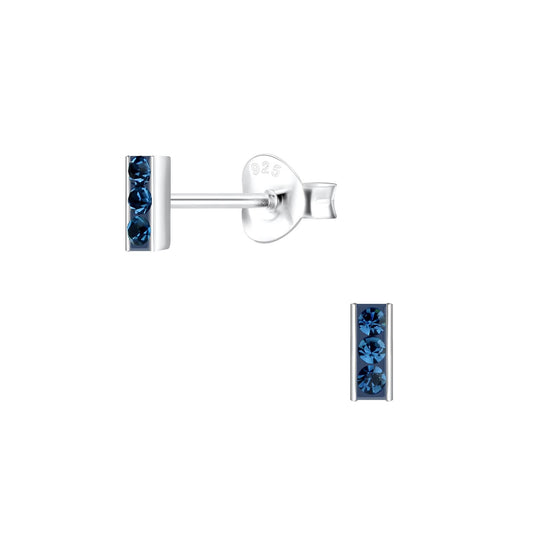 Monkimau girls' earrings Crystal, stud earrings made from 925 sterling silver, hypoallergenic children's earrings