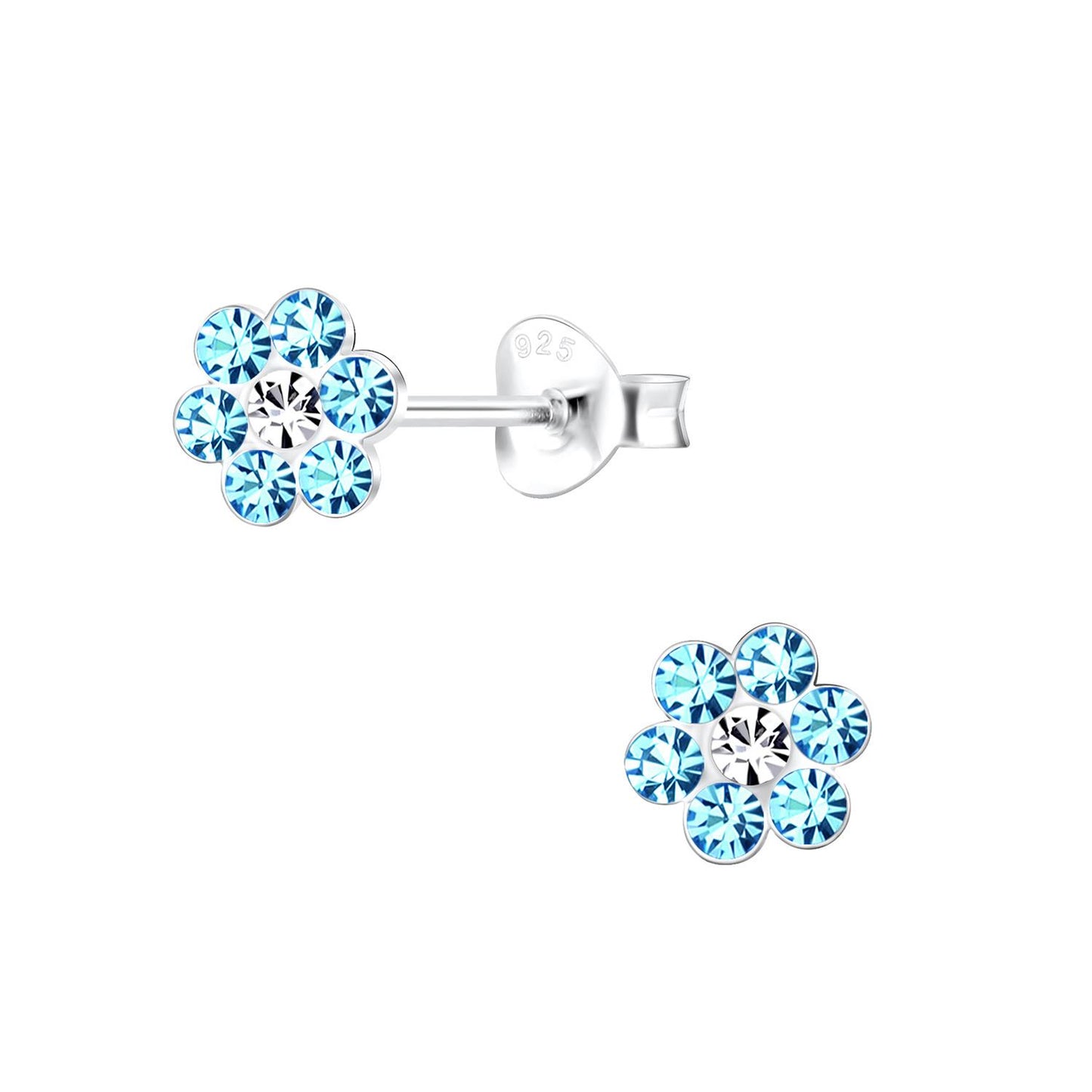 Girls' flower earrings made of 925 silver