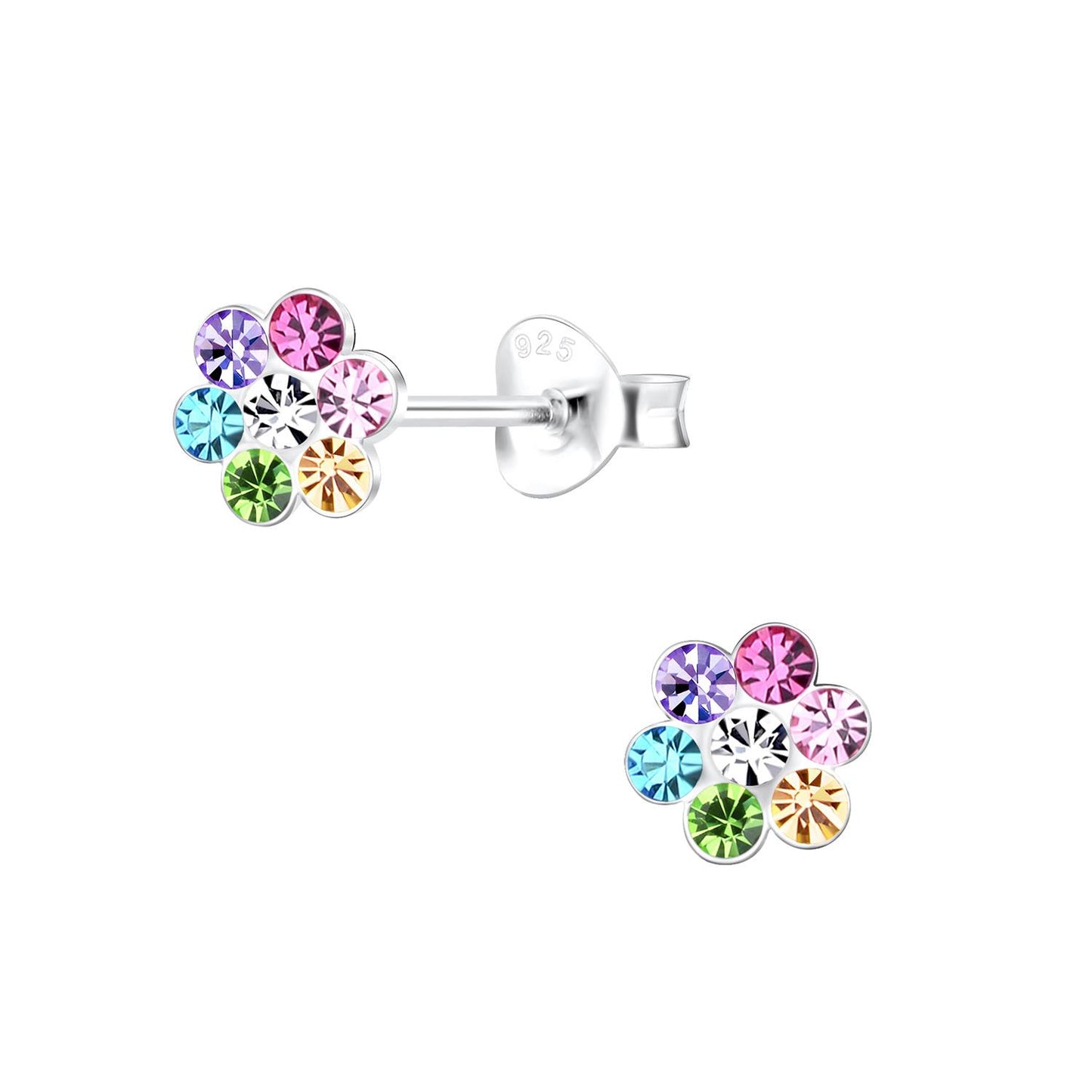 Girls' flower earrings made of 925 silver