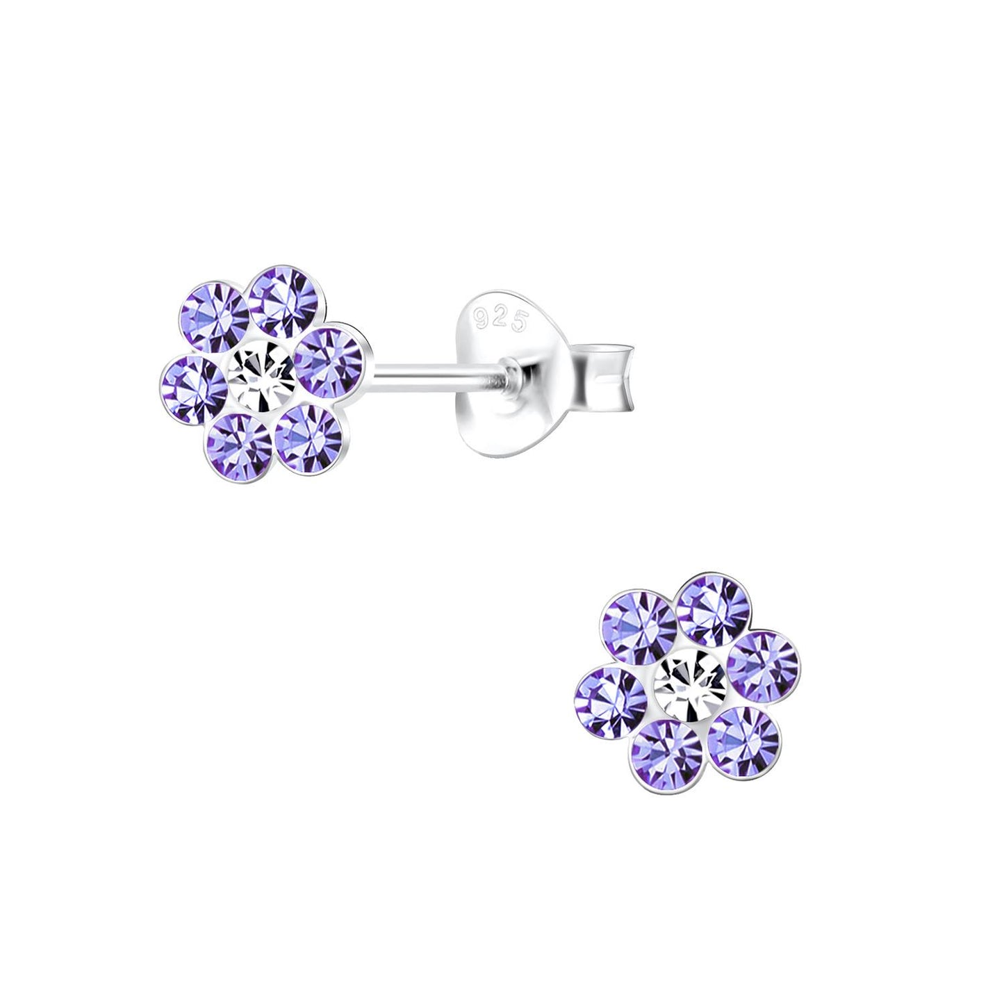 Girls' flower earrings made of 925 silver