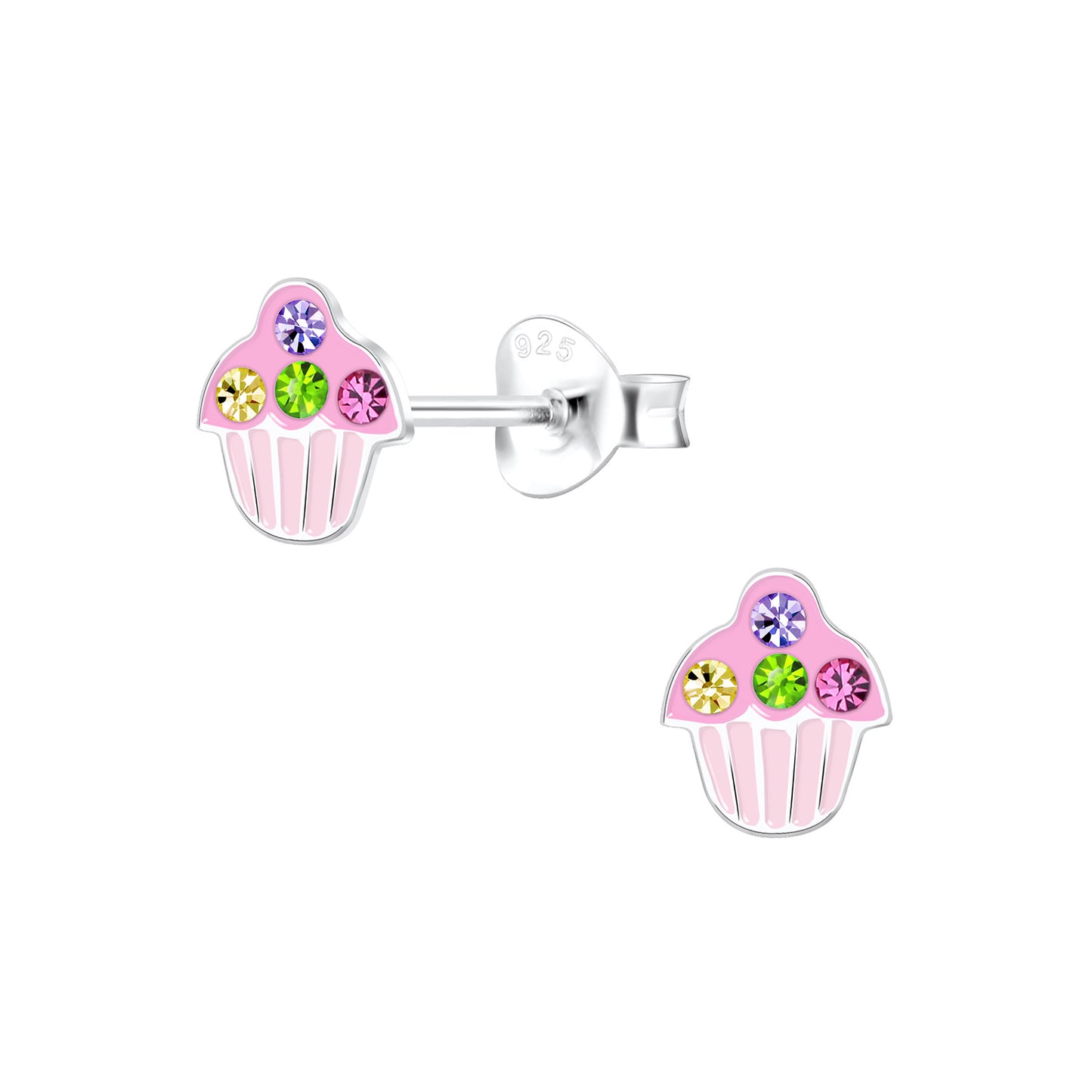 Kinder Ohrringe Cupcake aus 925 Silber
