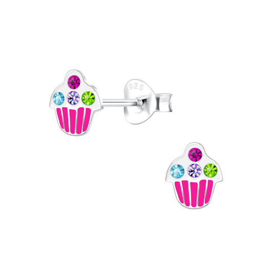 Kinder Ohrringe Cupcake aus 925 Silber
