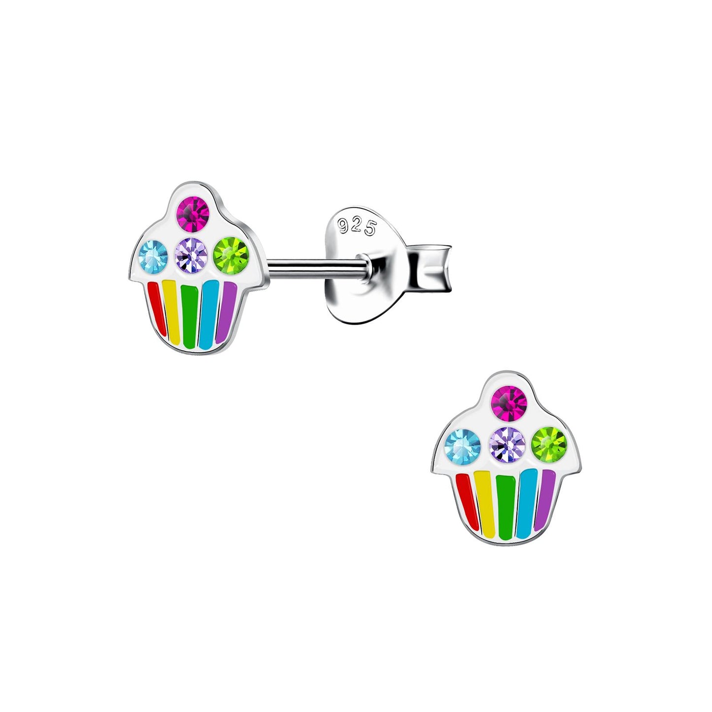 Kinder Ohrringe Cupcake aus 925 Silber