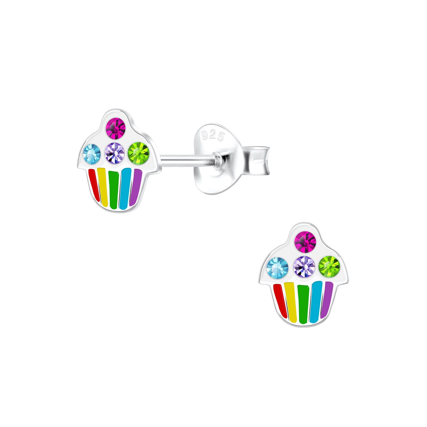 Kinder Ohrringe Cupcake aus 925 Silber