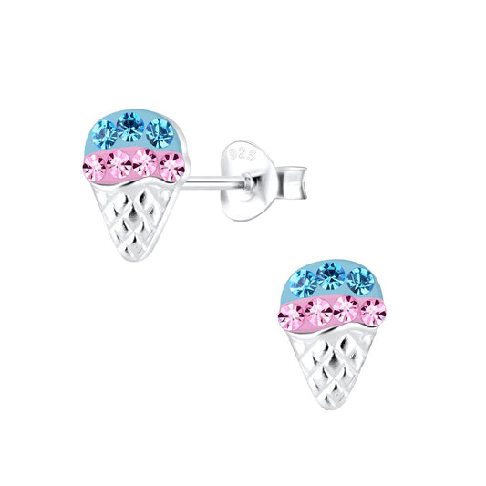 Kinder Ohrringe Eis aus 925 Silber