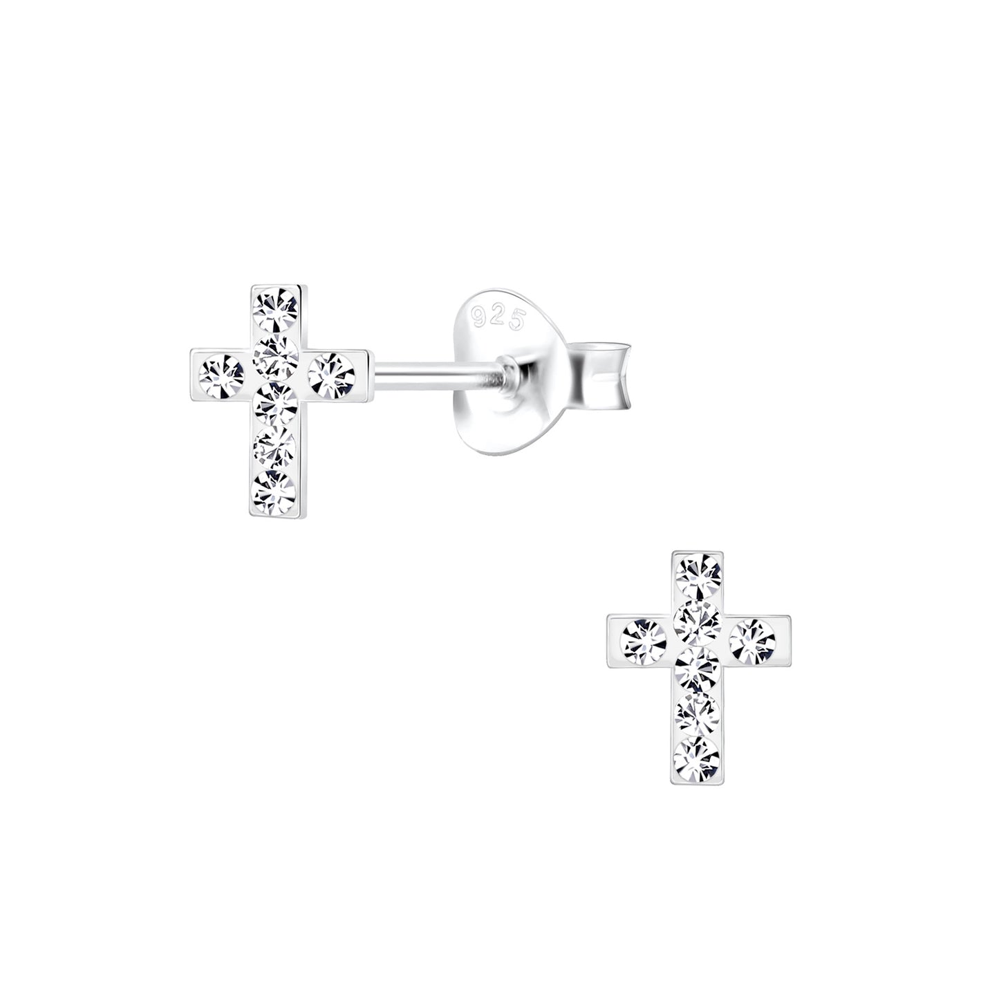 Kinder Ohrringe Kreuz aus 925 Silber