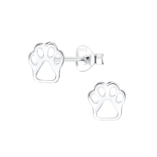 Kinder Ohrringe Pfotenabdruck aus 925 Silber