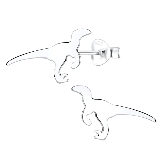 Jungen Ohrringe Velociraptor Dinosaurier aus 925 Silber
