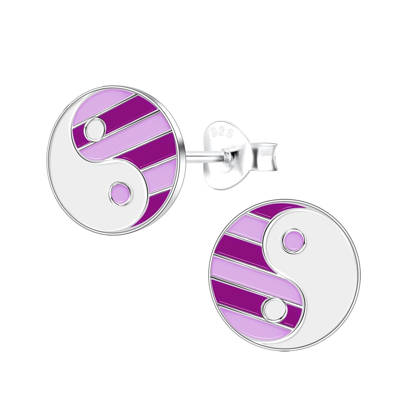 Kinder Ohrringe Yin Yang aus 925 Silber