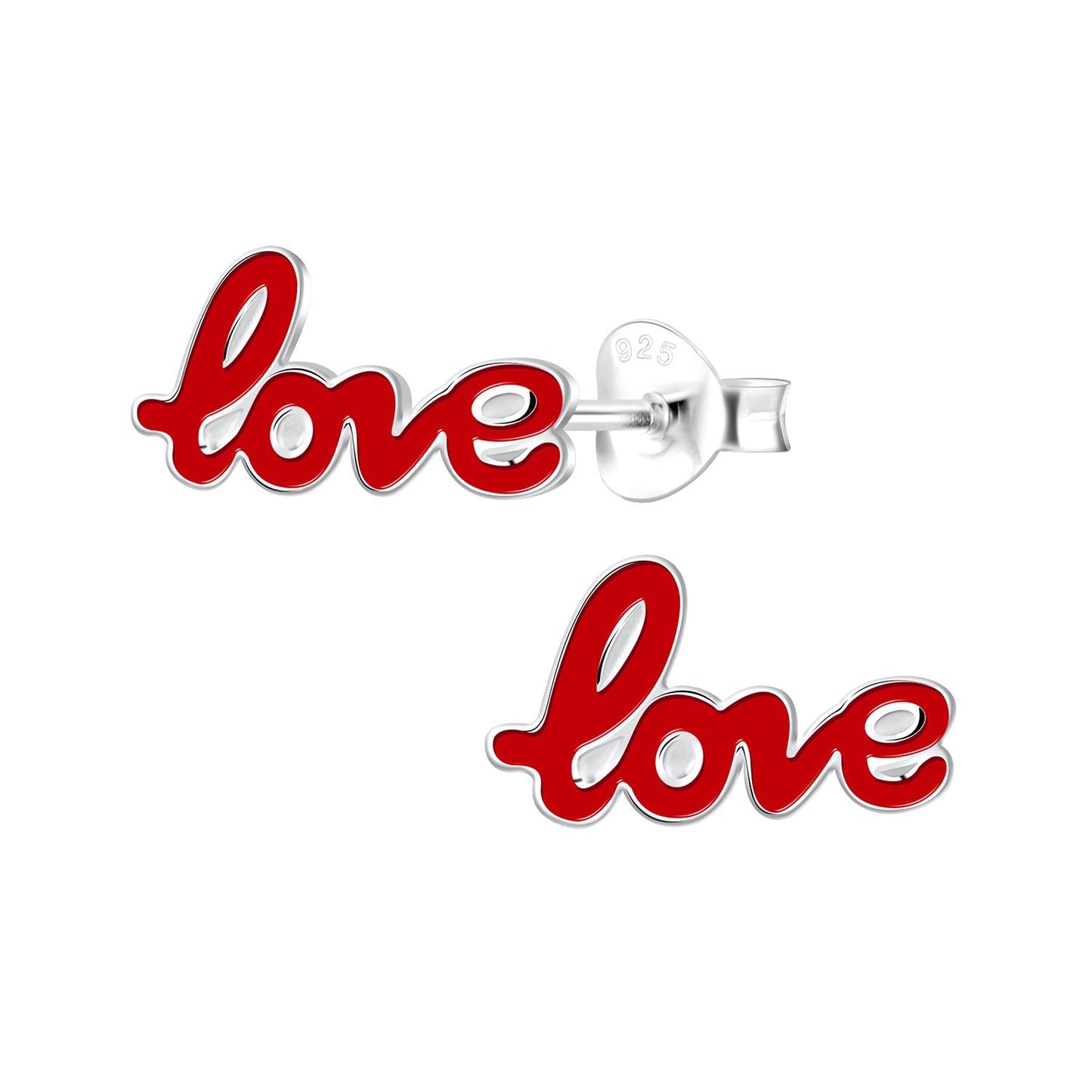 Kinder Ohrringe Love aus 925 Silber