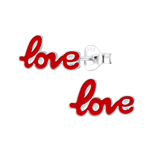 Kinder Ohrringe Love aus 925 Silber