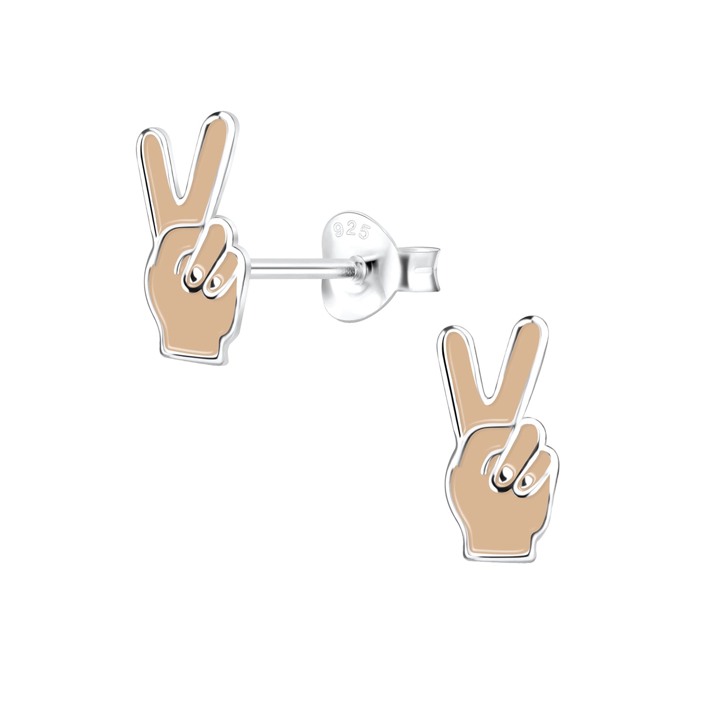 Kinder Ohrringe Peace Zeichen aus 925 Silber