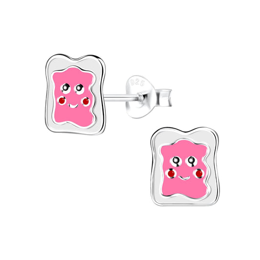 Kinder Ohrringe Toast aus 925 Silber