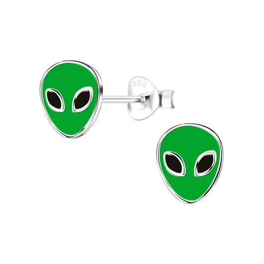 Kinder Ohrringe Alien aus 925 Silber