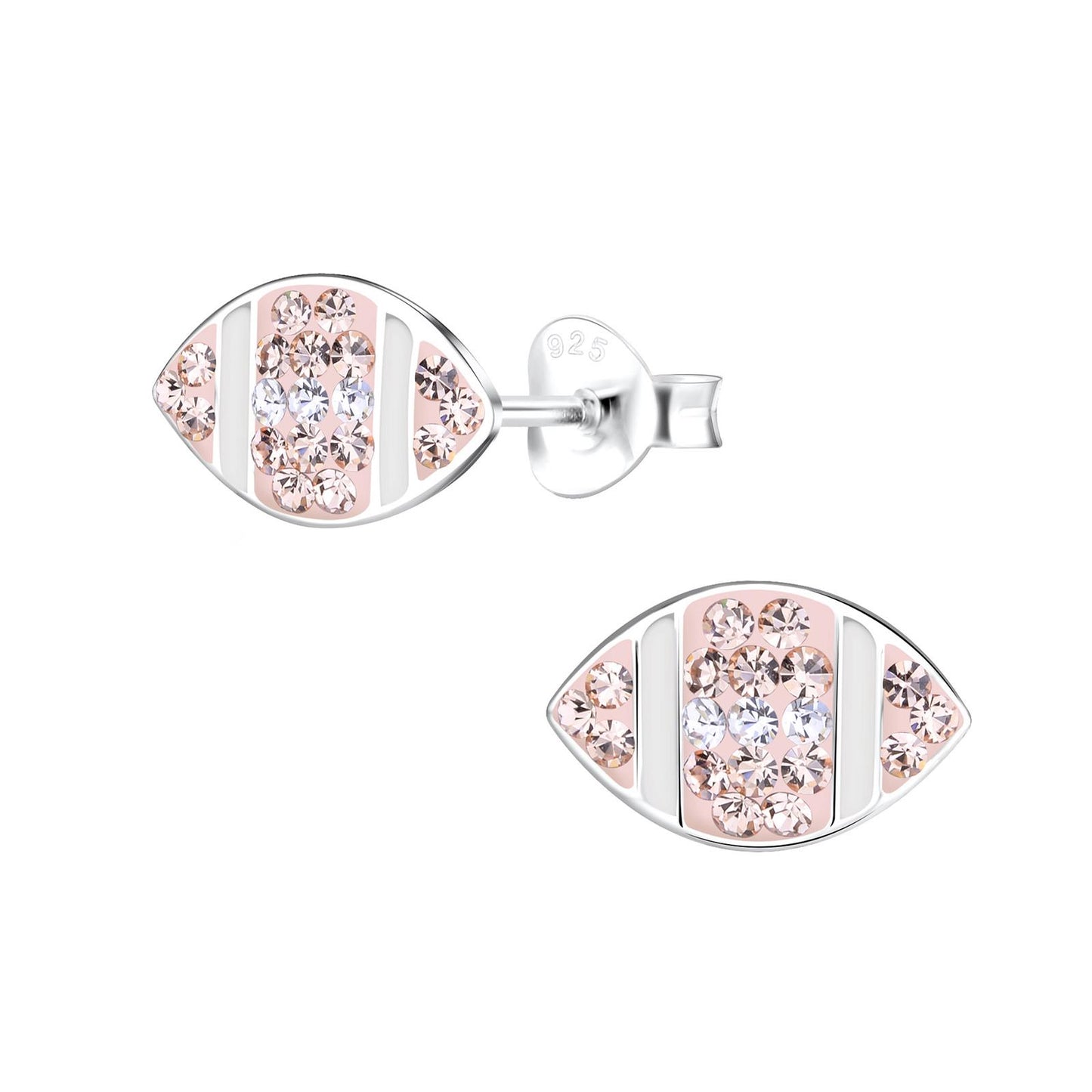 Children's American Football earrings made of 925 silver