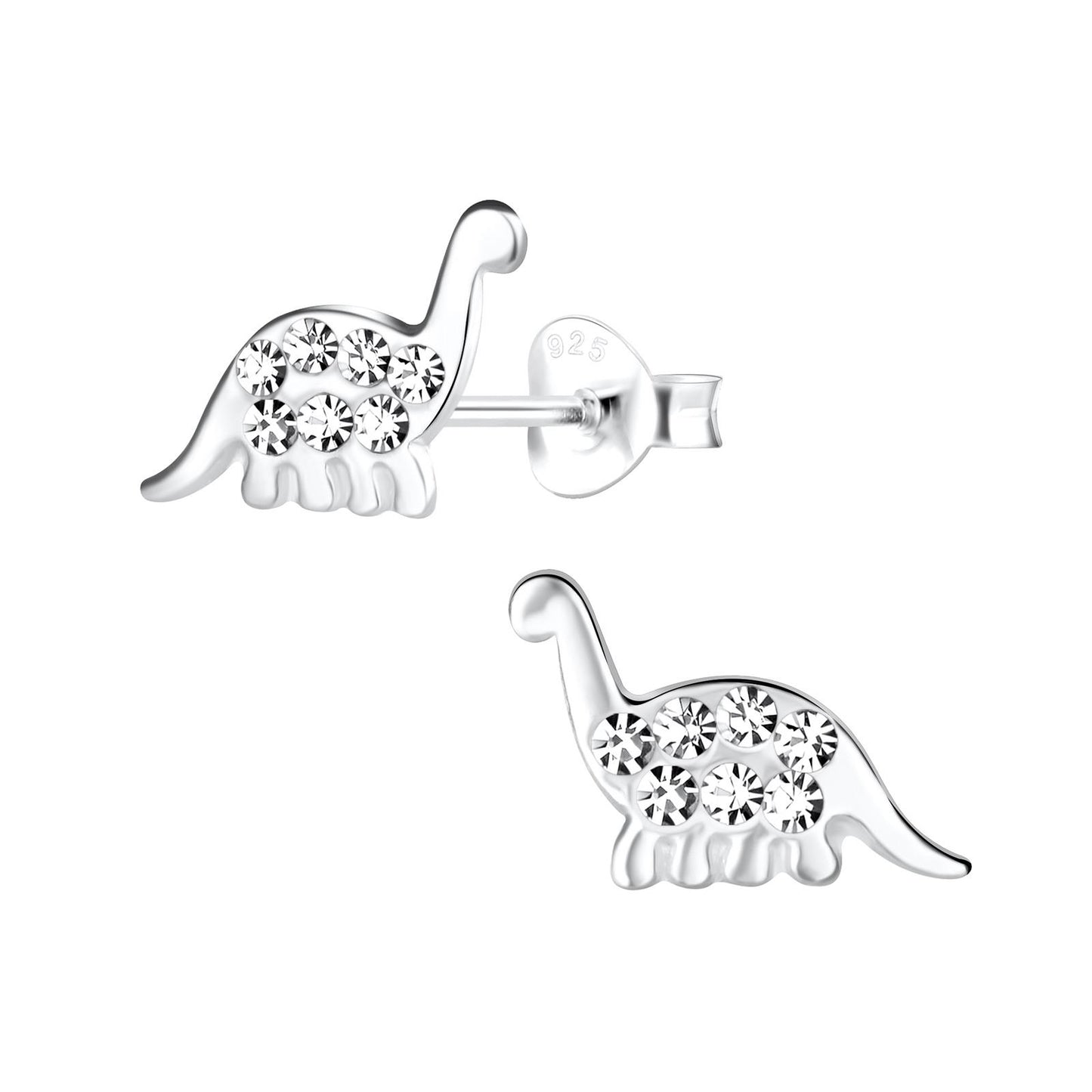 Jungen Ohrringe Brachiosaurus Dinosaurier aus 925 Silber
