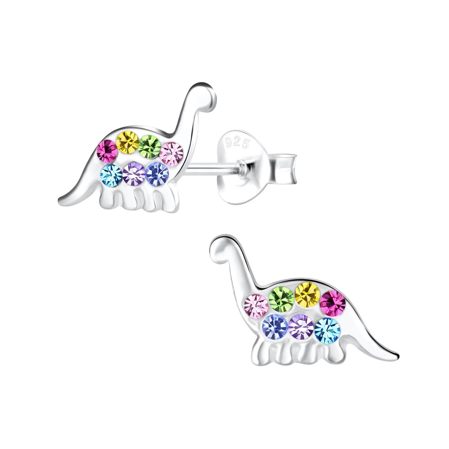 Dinosaurusoorbellen voor jongens, gemaakt van 925 zilver.