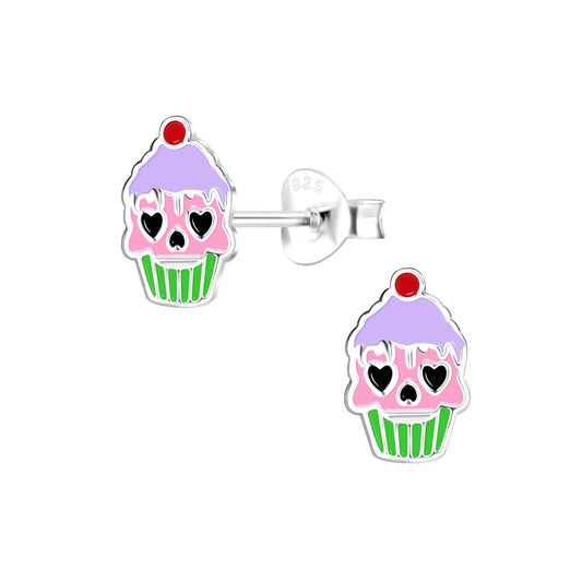 Kinder Ohrringe Cupcake aus 925 Silber