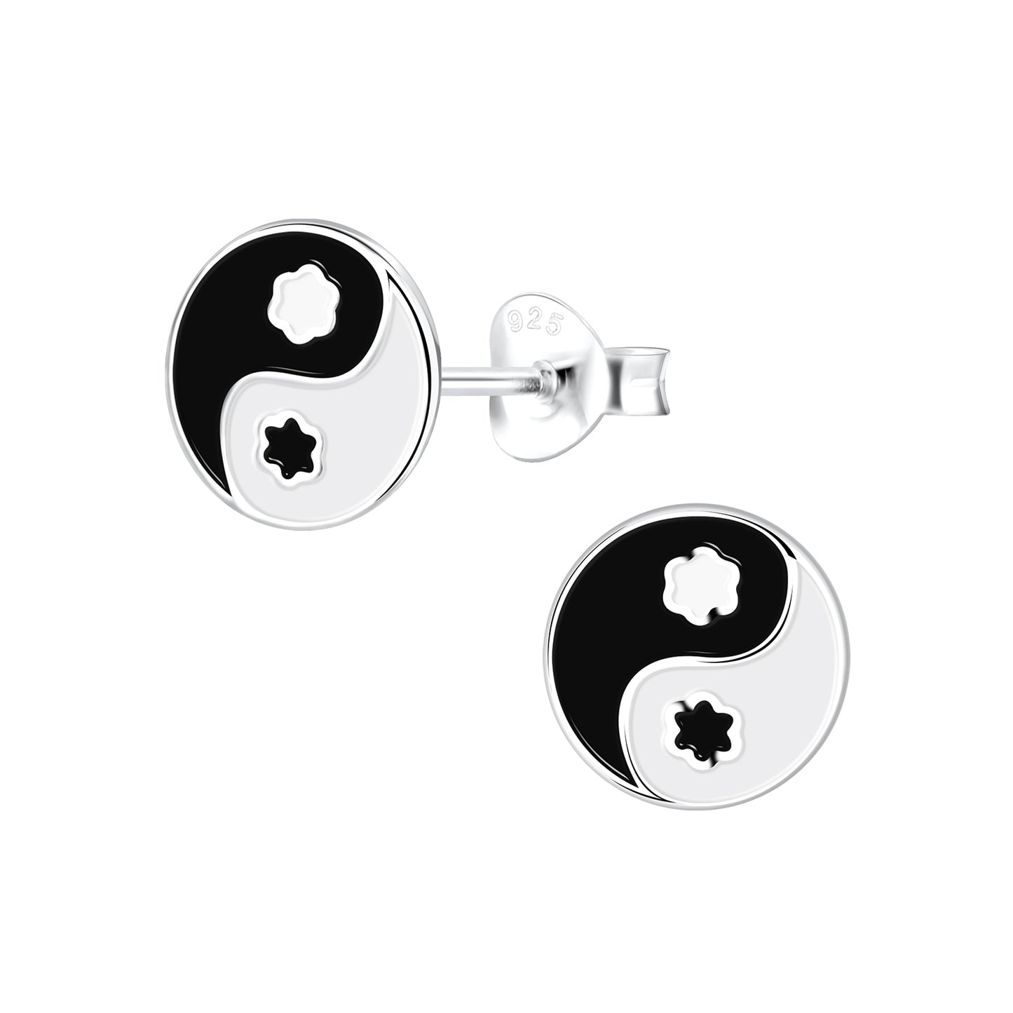 Kinder Ohrringe Yin Yang aus 925 Silber