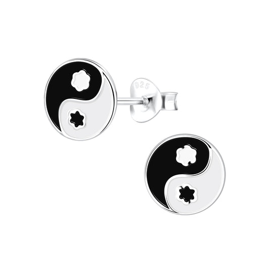 Kinder Ohrringe Yin Yang aus 925 Silber