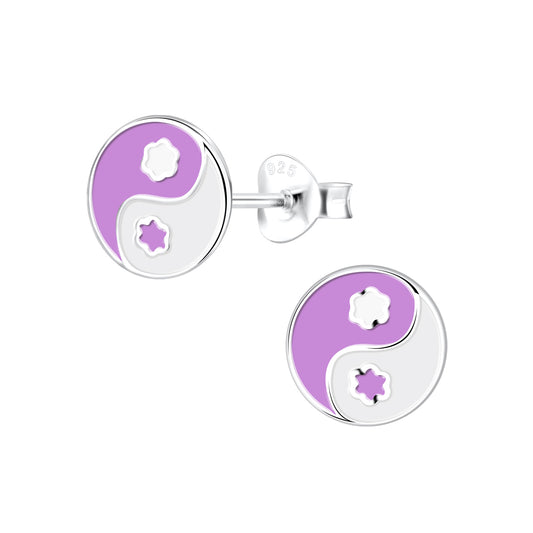 Kinder Ohrringe Yin Yang aus 925 Silber