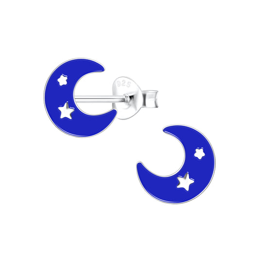 Kinder Ohrringe Mond aus 925 Silber