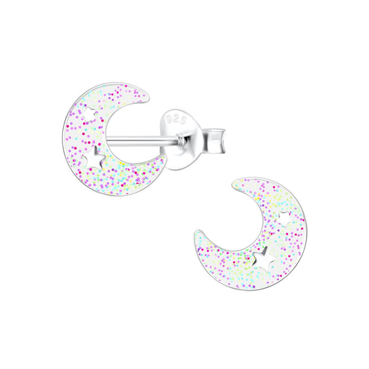 Kinder Ohrringe Mond aus 925 Silber