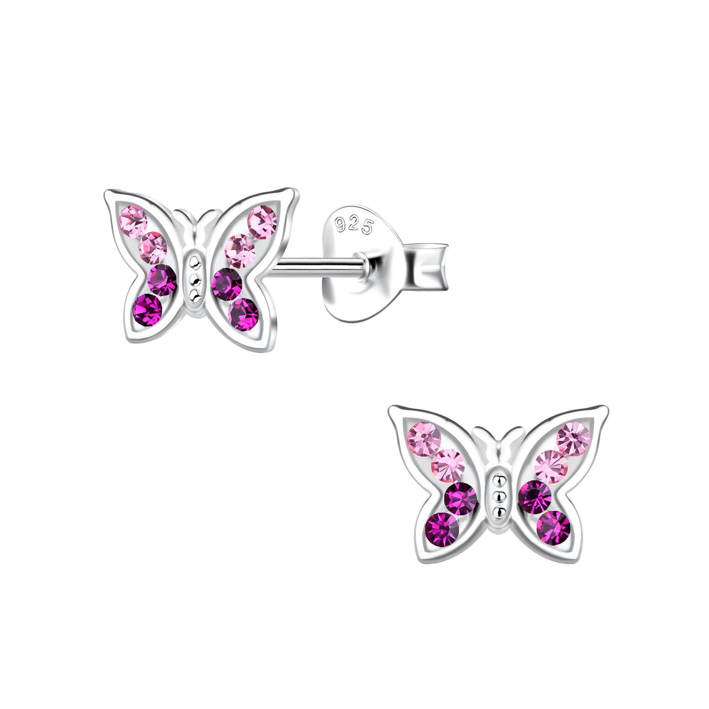 Mädchen Ohrringe Schmetterling aus 925 Silber