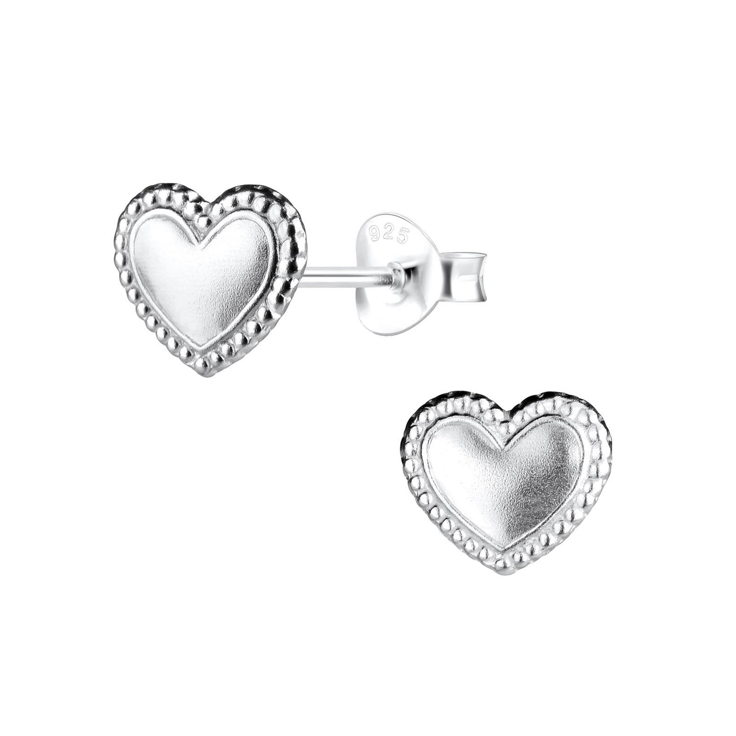 Girls' heart earrings made of 925 silver