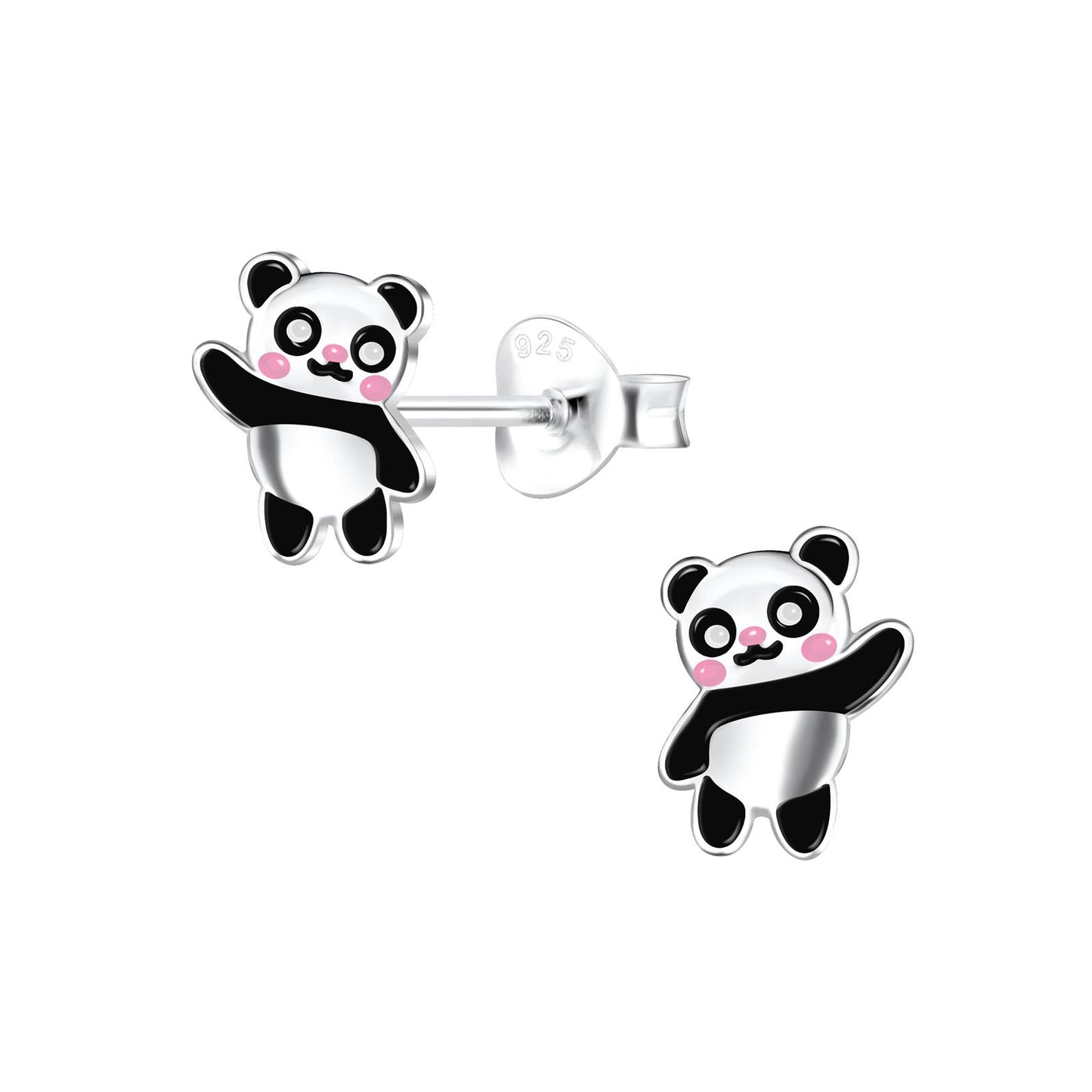Kinder Ohrringe Panda aus 925 Silber