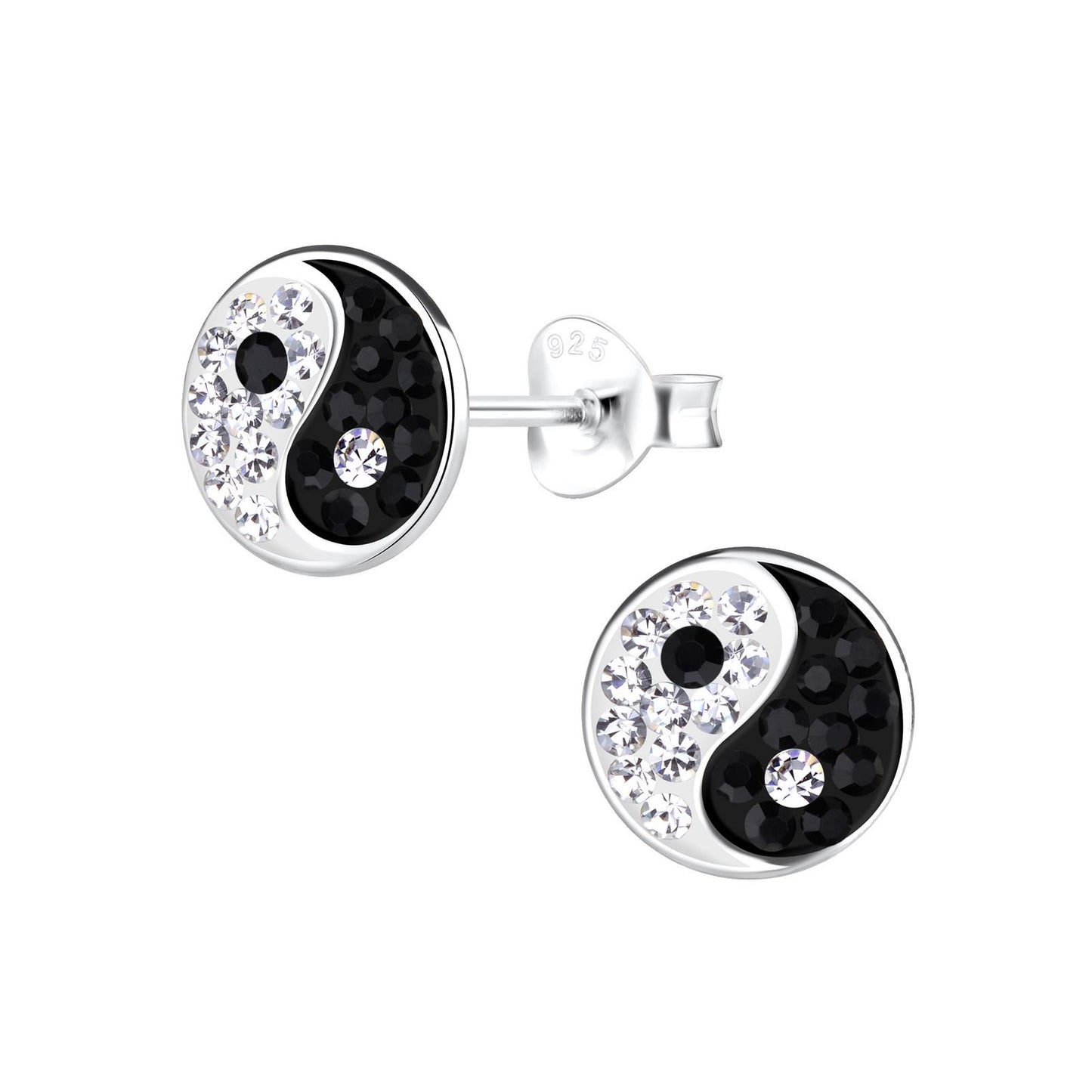 Kinder Ohrringe Yin Yang aus 925 Silber