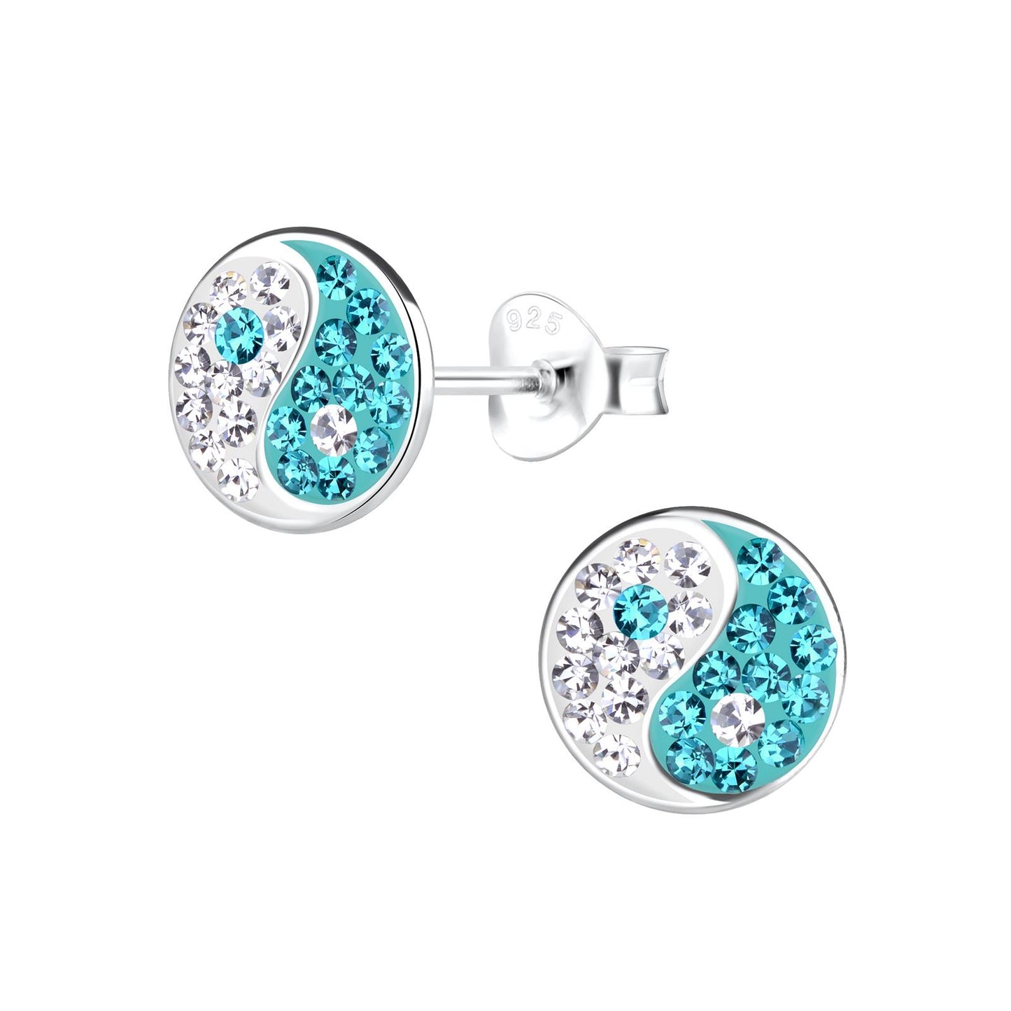 Kinder Ohrringe Yin Yang aus 925 Silber