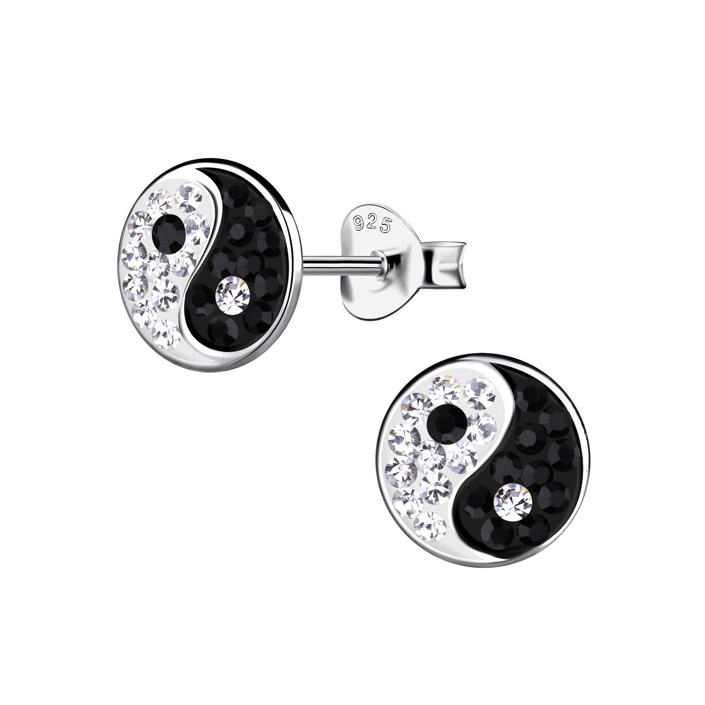 Kinder Ohrringe Yin Yang aus 925 Silber