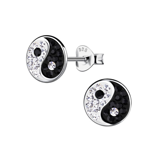 Kinder Ohrringe Yin Yang aus 925 Silber