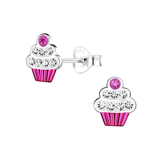 Kinder Ohrringe Cupcake aus 925 Silber
