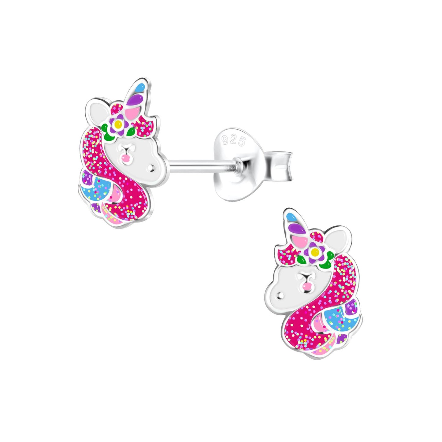 Mädchen Ohrringe Einhorn aus 925 Silber