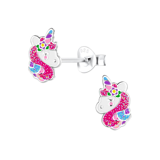 Mädchen Ohrringe Einhorn aus 925 Silber