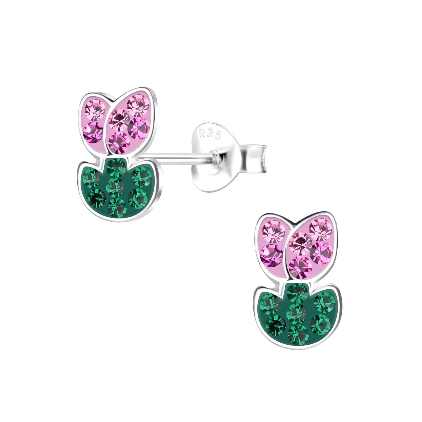 Kinder Ohrringe Tulpen aus 925 Silber