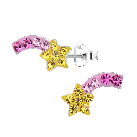 Mädchen Ohrringe Sternschnuppen aus 925 Silber