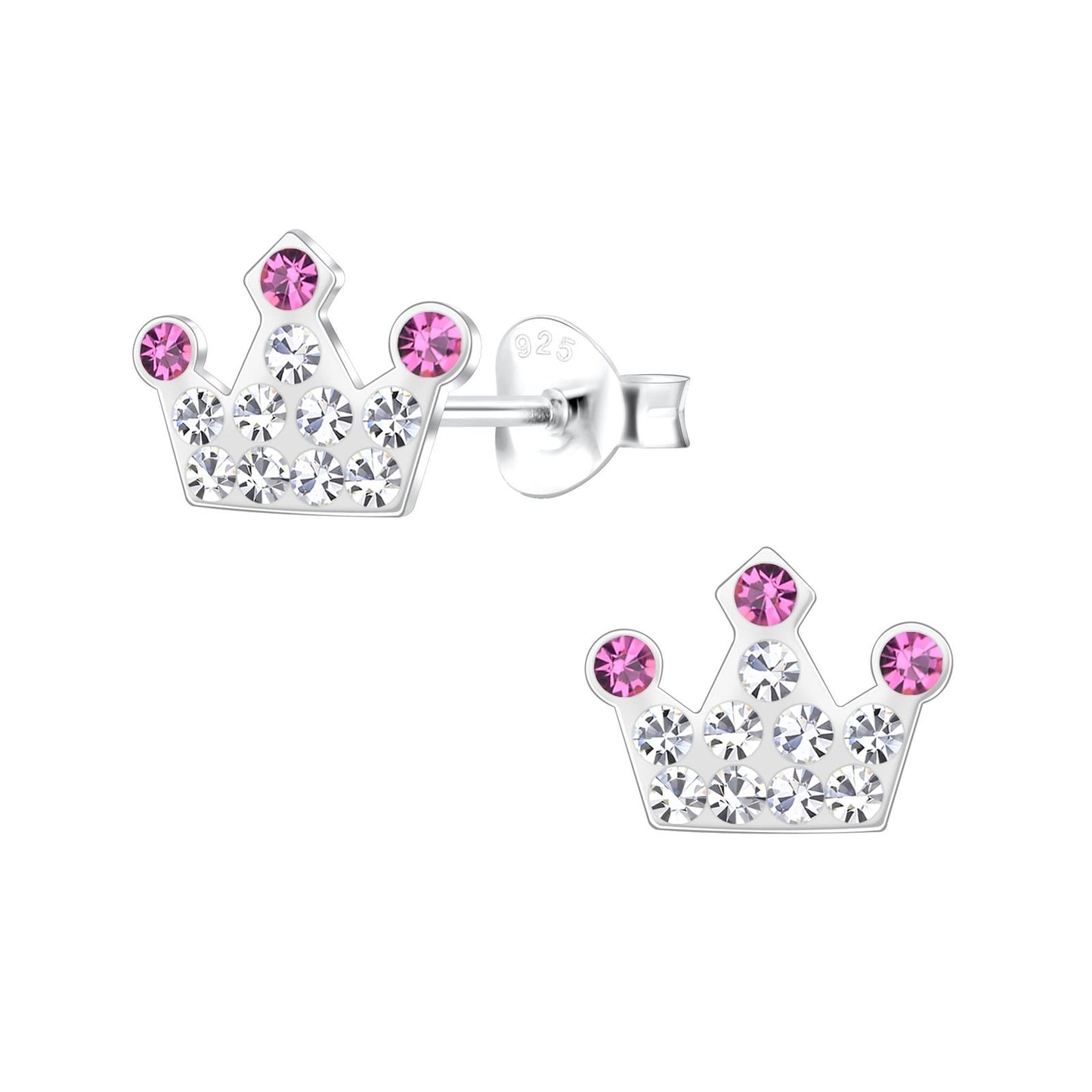 Children's crown earrings made of 925 silver