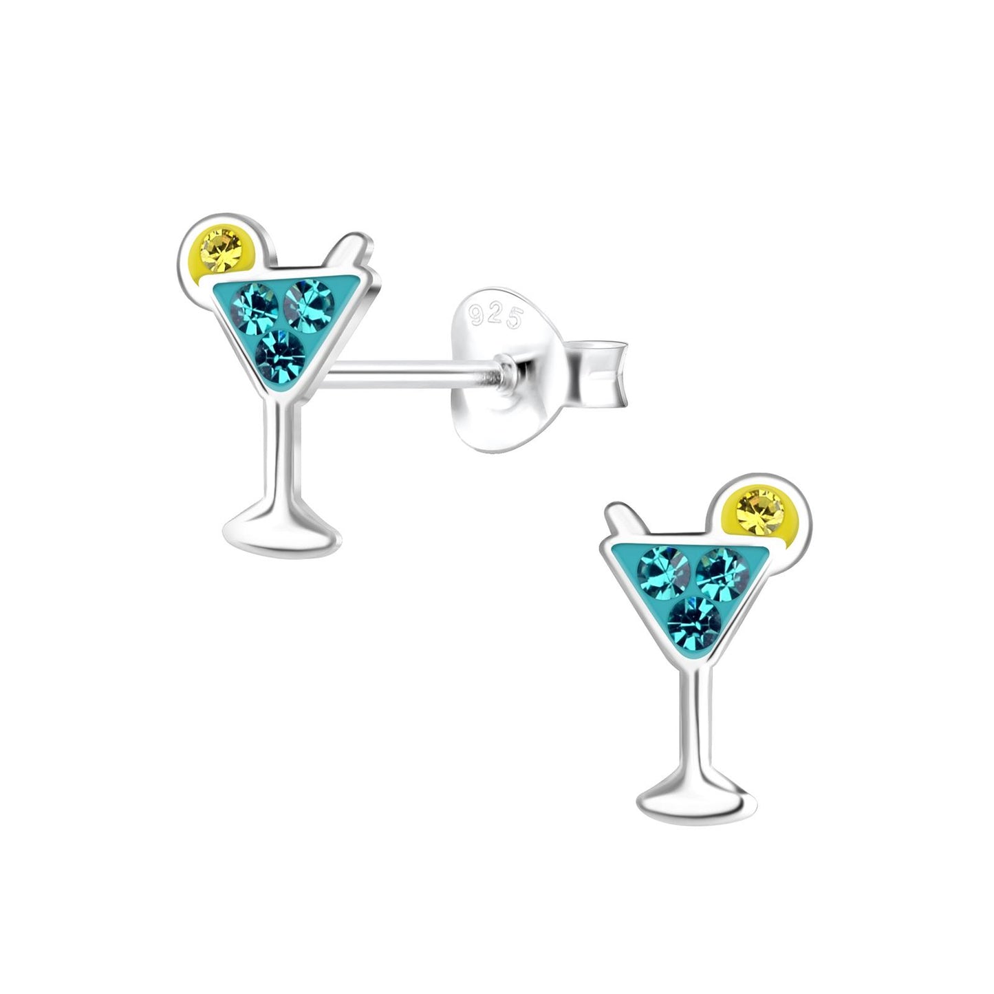 Kinder Ohrringe Cocktail Glas aus 925 Silber
